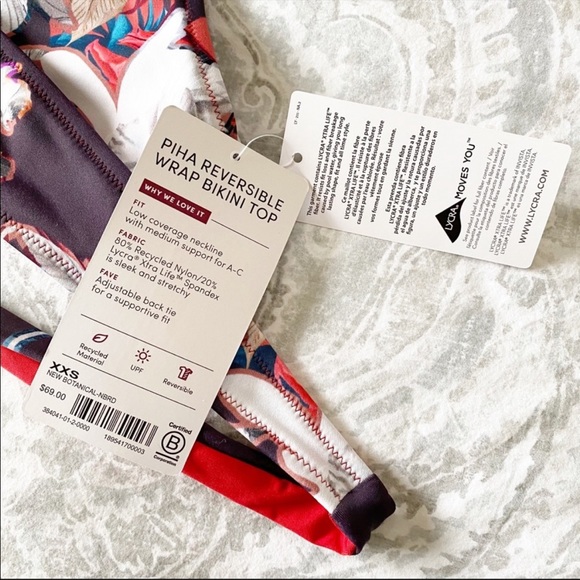 ATHLETA Piha Reversible Wrap Bikini Top XXS NEW NWT - Picture 4 of 9
